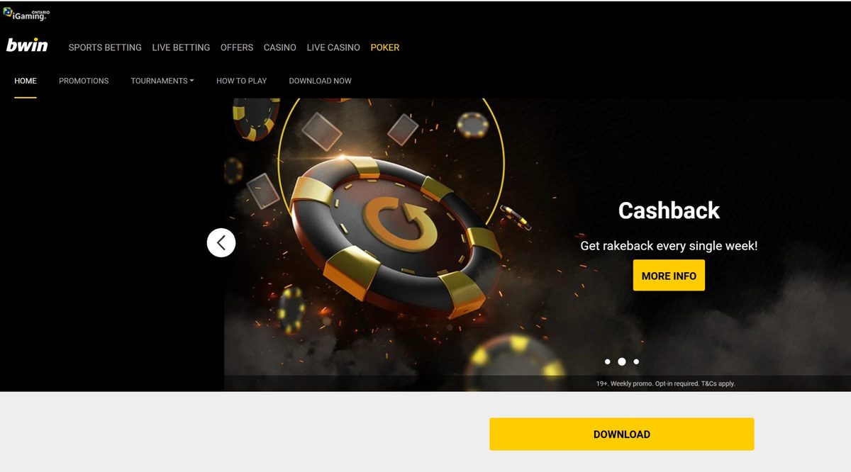 Bwin Ontario homepage